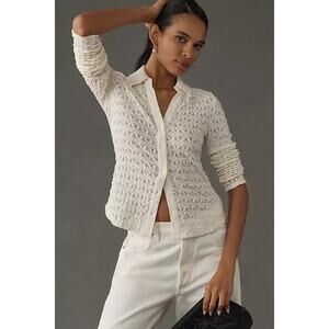 Sanctuary Dream Girl Lace Long Sleeve Top Size L Ivory Anthropologie